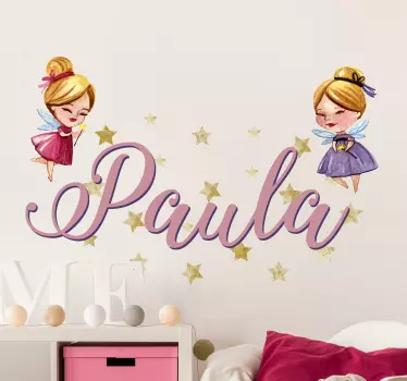 Naklejka magiczne wróżki z imieniem - TenStickers
