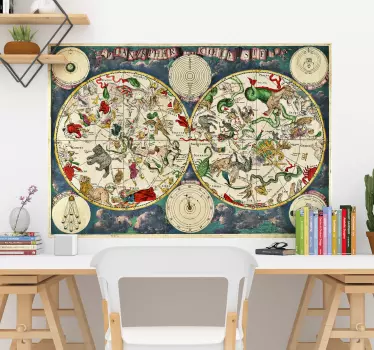 Naklejka mapa na ścianę astronomia - TenStickers