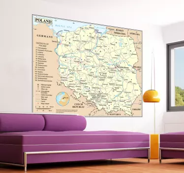 Naklejka mapa Polski - TenStickers