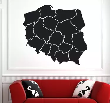 Naklejka na ścianę do salonu Województwa - TenStickers