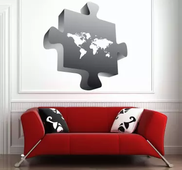 Naklejka mapa świata w puzzlu - TenStickers