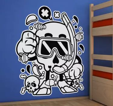 Naklejka miejska morska czaszka - TenStickers