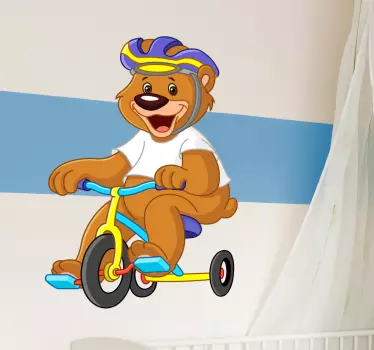 Naklejka miś na rowerze - TenStickers