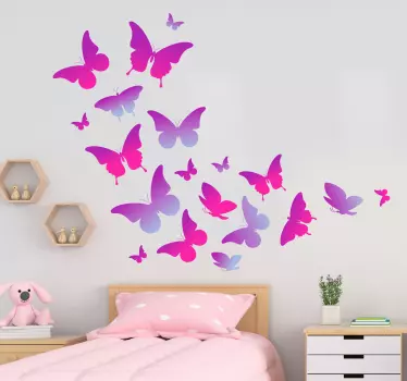 Naklejka motyle różowe i purpurowe - TenStickers