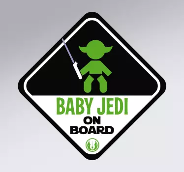 Naklejka na auto Baby Jedi on board - TenStickers