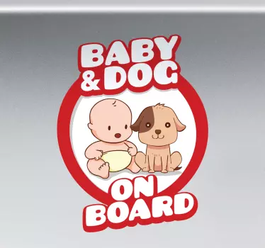 Naklejka na samochód dziecko i pies na pokładzie - TenStickers