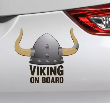 Naklejka na auto dziecko na pokładzie wiking na pokładzie - TenStickers