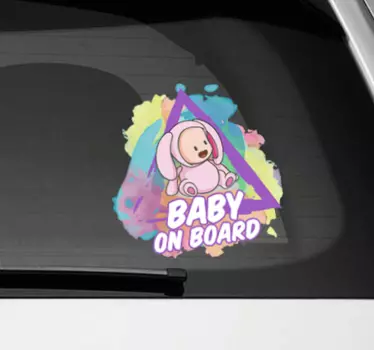 Naklejka na auto dziecko na pokładzie z plamami farby - TenStickers