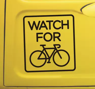 Naklejka na auto uwaga na rower - TenStickers