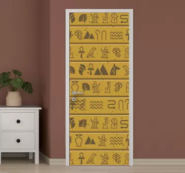 Naklejka na drzwi egipskie hieroglify - TenStickers