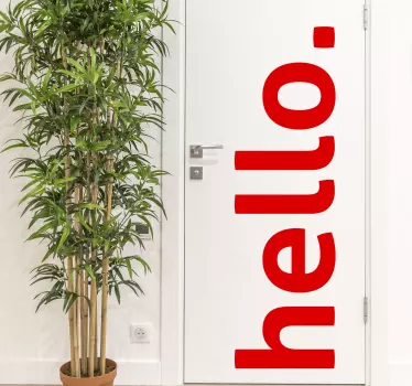 Naklejka na drzwi hello. tekst - TenStickers