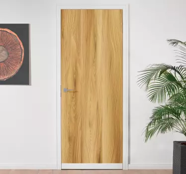 Okleina na drzwi naturalna faktura drewna - TenStickers