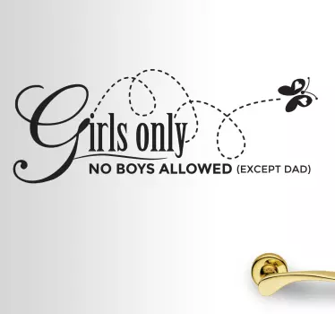 Naklejka na drzwi tylko dla dziewczyn - girls only - TenStickers