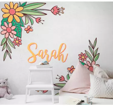 Naklejka na drzwi w stylu nazw botanicznych - TenStickers