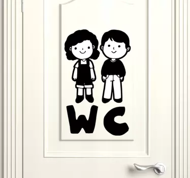 Naklejka na drzwi wc dla dzieci - TenStickers