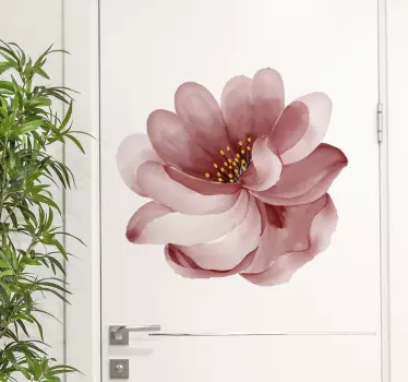 Naklejka na drzwi z eleganckim kwiatowym wzorem - TenStickers