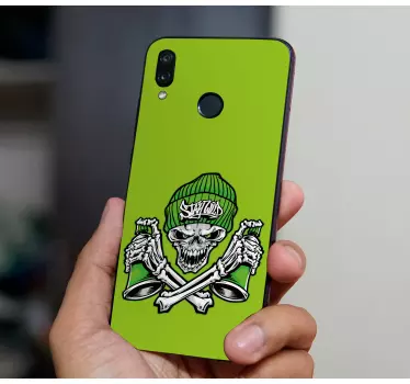 Naklejka na Huaweia czaszka w kapeluszu - TenStickers