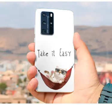 Naklejka na huaweia hamak dla kota w stylu chill - TenStickers