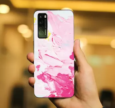 Naklejka na Huaweia różowy marmurowy wir - TenStickers