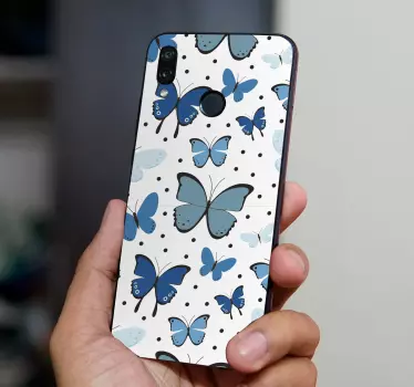 Naklejka na Huaweia niebieskie wzory motyli - TenStickers