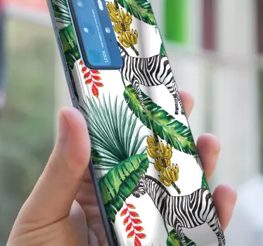 Naklejka na Huaweia tropikalny wzór zebry - TenStickers