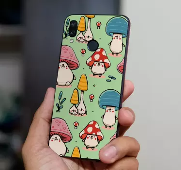 Naklejka na Huaweia urocze figurki grzybowe - TenStickers