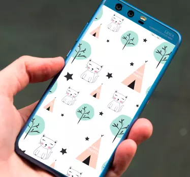 Naklejka na Huaweia uroczy wzór kota - TenStickers