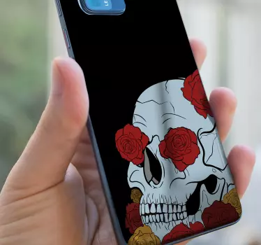 Naklejka na huaweia wzór czaszki z różami - TenStickers