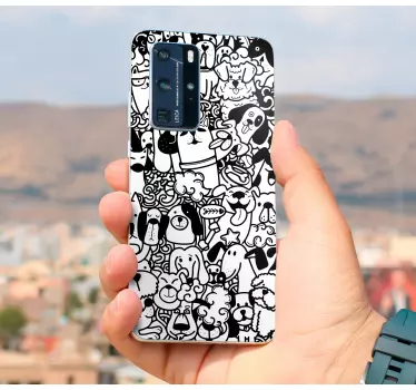 Naklejka na huaweia z zabawnymi motywami psów - TenStickers