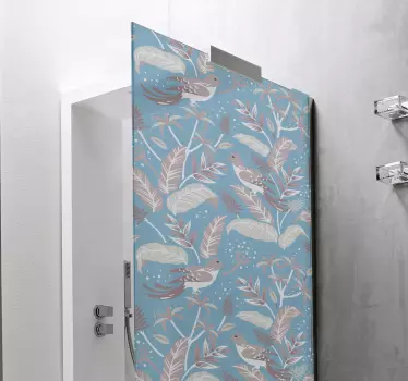 Naklejka na prysznic tropikalny wzór - TenStickers