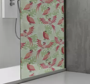 Naklejka na prysznic Czerwone ptaki - TenStickers