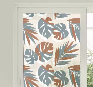 Naklejka na prysznic Duże zielone rośliny Monstera - TenStickers