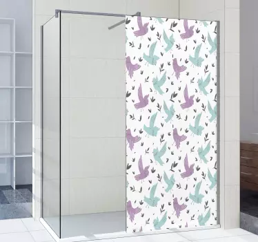 Naklejka na prysznic z kolorowymi ptakami - TenStickers