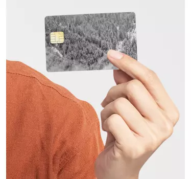 Naklejka na kartę bankomatową zimowy las - TenStickers