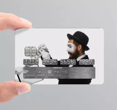Naklejka na kartę kredytową Biznesmen wyciąga pieniądze - TenStickers