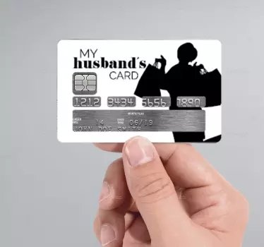 Naklejka na kartę kredytową My husband's card - TenStickers
