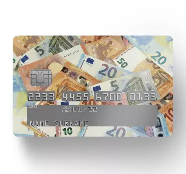 Naklejka na kartę kredytową Pieniądze Euro - TenStickers