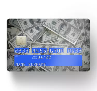 Naklejka na kartę kredytową Pieniądze w dolarach - TenStickers