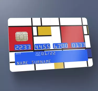 Naklejka na kartę kredytową Sztuka geometryczna mondrian - TenStickers
