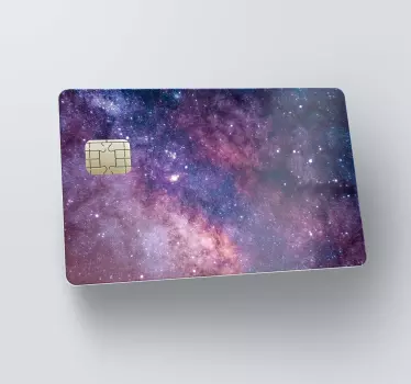 Naklejka na kartę płatniczą fioletowe galaxy - TenStickers