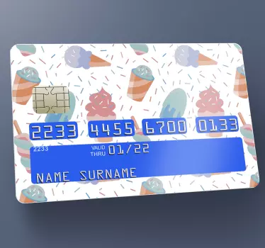 Naklejka na kartę słodkie lody - TenStickers
