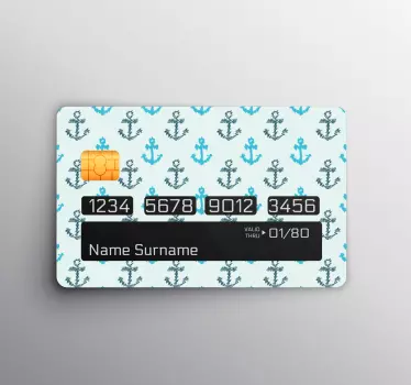 Naklejka na kartę w wzór kotwicowy - TenStickers