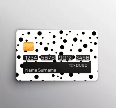 Naklejka na kartę wzór w czarne kropki - TenStickers