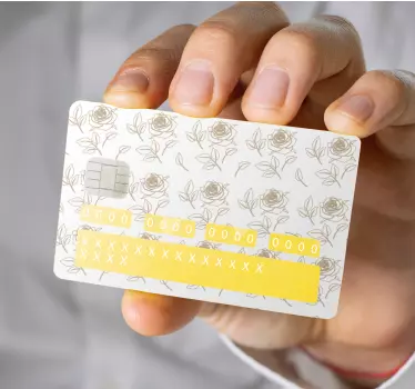 Naklejka na kartę wzór z różą - TenStickers