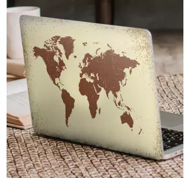 Naklejka na laptopa Brudna stara mapa świata - TenStickers