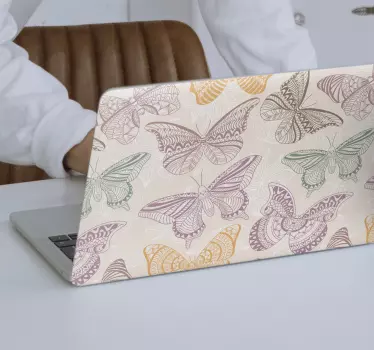Naklejka na laptop Kolorowe motyle ozdobne - TenStickers