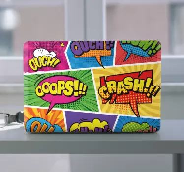 Naklejka na laptop Kolorowy wzór komiksu - TenStickers