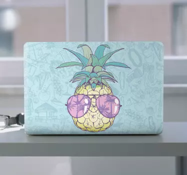 Naklejka na laptop Kreskówka hawajska ananas - TenStickers