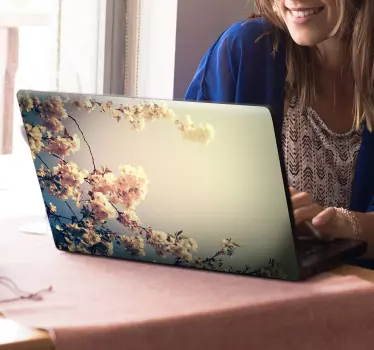 Naklejka na laptopa kwiat wiśni - TenStickers