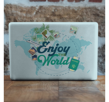 Naklejka na laptopa Ciesz się światową mapą - TenStickers